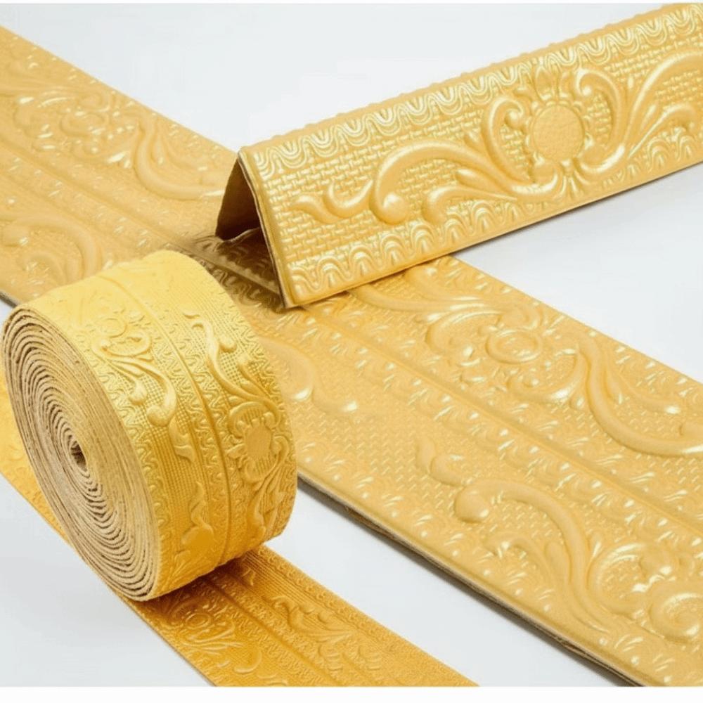 1 Roll Waterproof Ceiling Decoration Strip Self-Adhesive 3D Wall Sticker Antifouling Easy Installation Skirting Wall Stickers