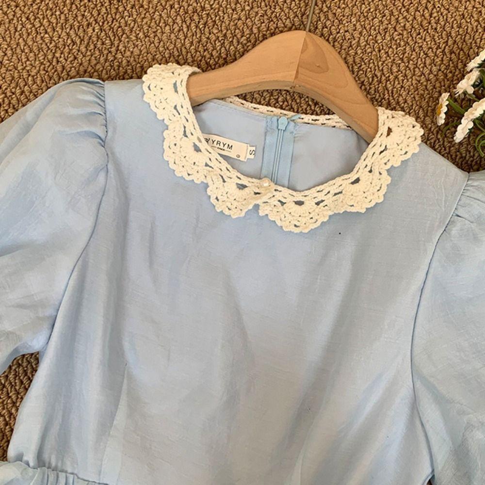 Detachable Knitted Scarves Round Neck Blouse Shoulders Fake Collar Hollow Out Crochet Shawl  Summer