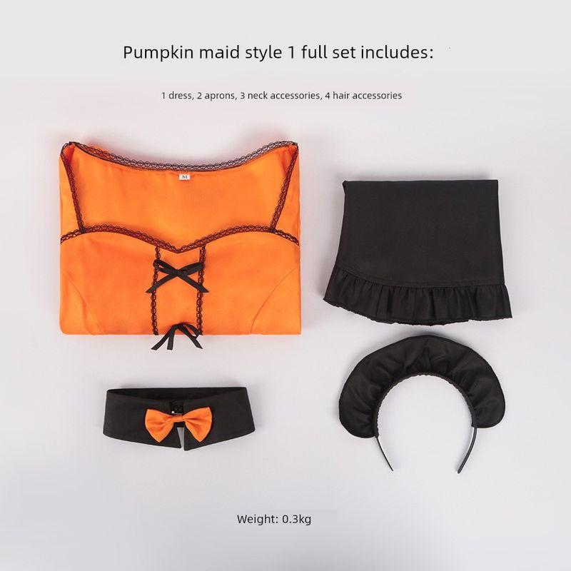 Christmas Halloween Cosplay Costume Streamer Uniform Pumpkin Maid Outfit Style 1 Cosplay Pumpkin Christmas Outfit Pumpkin Maid Outfit 1 S