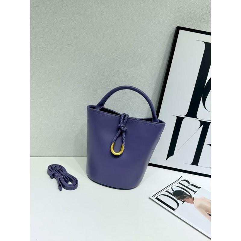 Soft Vegan Leather Bucket Bag Women Casual Crossbody Tote With Woven Detail Medium Size Multiple Colors