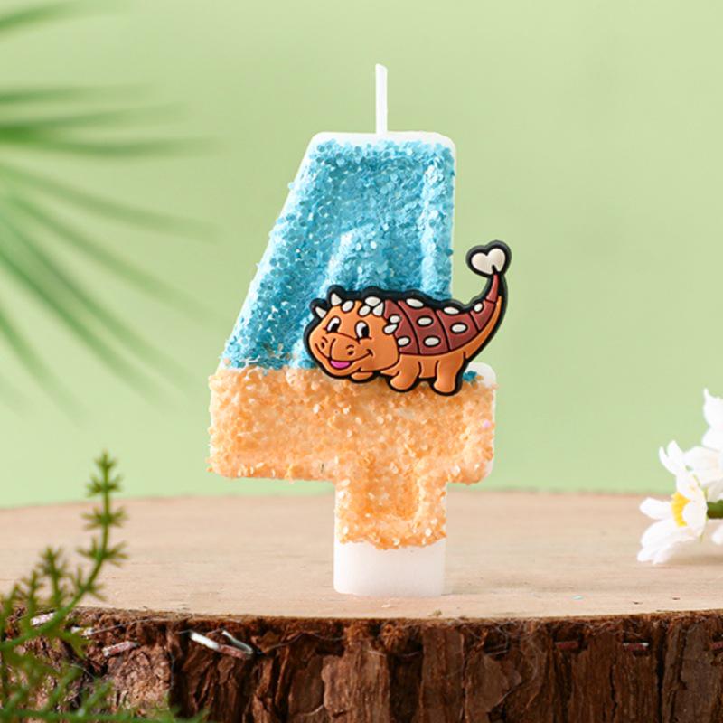 Creative Digital Birthday Candles - Cartoon Characters for Children's Cake Decoration