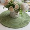 2 Pcs Anti-Slip Round Table Mat Set Woven Placemats Dining Table Non-Slip Coasters for Kitchen Heat Resistant Bowl Pads Drink Mats