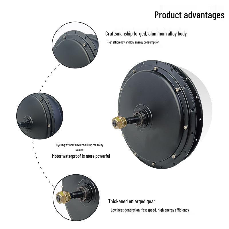 48V 500-1000W Rear Brushless Gearless Motor for Mountain Bikes
