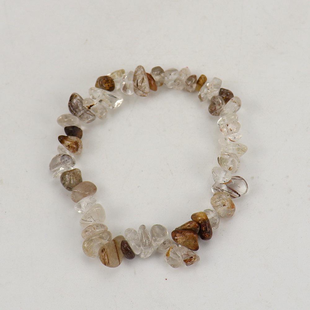 Handmade Beaded Natural Crystal Crushed Stone Bracelet B54