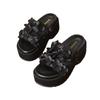 European Station Summer 2025 New One-Word with Open-toed Flower Cool Slippers Women's Fashion Casual Thick Bottom Skinny Outer Wear