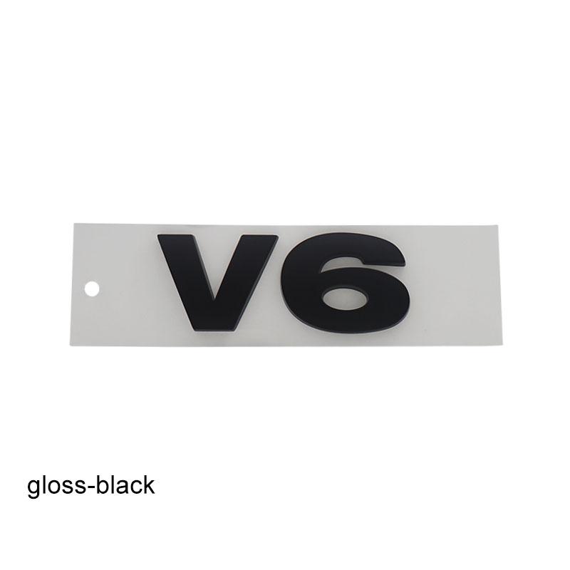 3D Premium V6 V 6 Letters for Car Engine Hood Fender Trunk Tail Rear Decal Emblem Badge Sticker