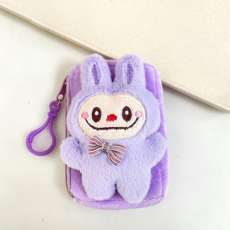 

Милый мультяшный плюшевый кошелек для монет, Помада, Кабель для передачи данных, Подвеска-кошелек для монет, Креативный брелок, Украшение для рюкзака фиолетовый