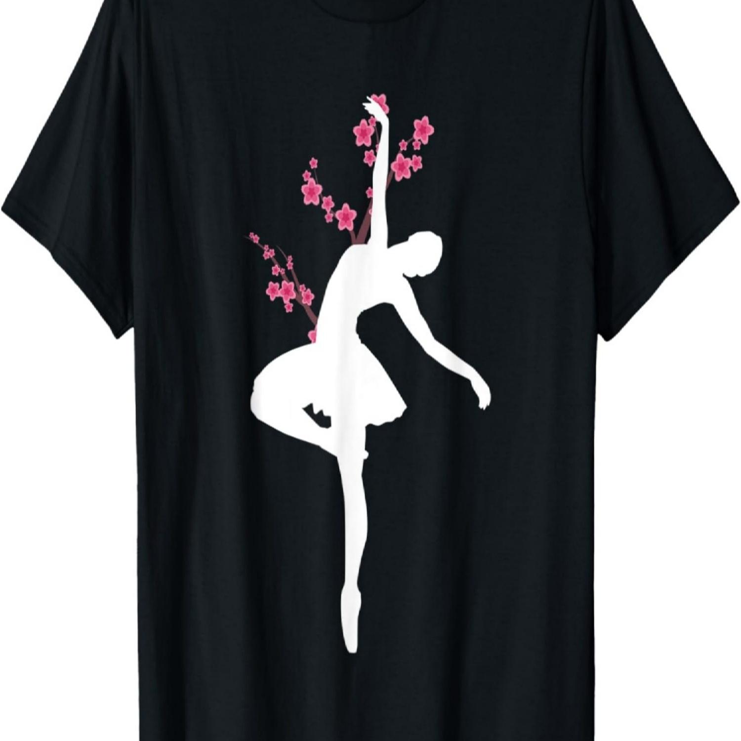 En Pointe Dancer Sakura Cherry Blossom Ballerina Ballet T-Shirt S
