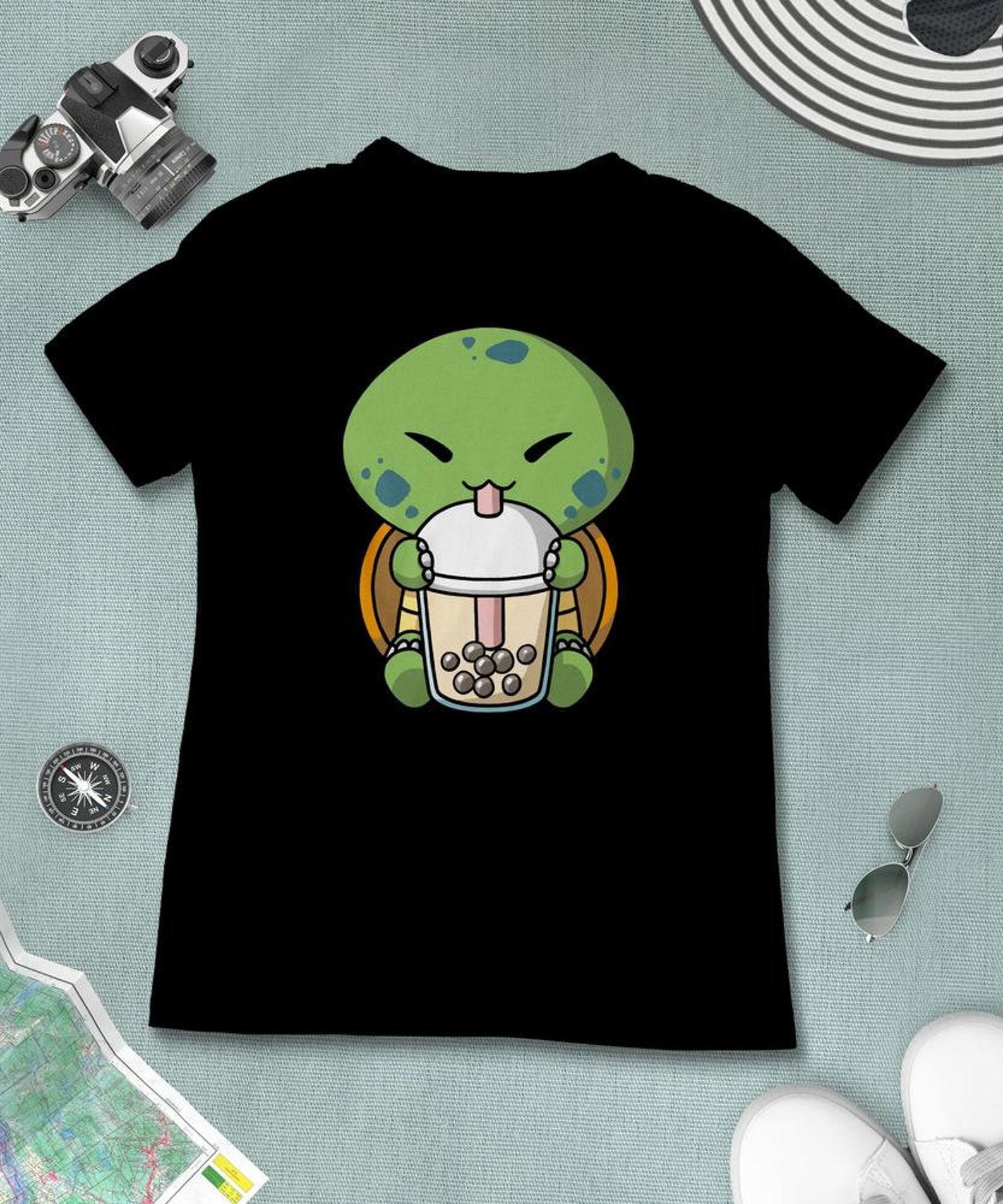 Boba Milk Tea Turtle T-Shirt, Funny Boba Milk Tea Shirt, Bubble Tea T-Shirt, Kawaii Japanese Anime Gift XL