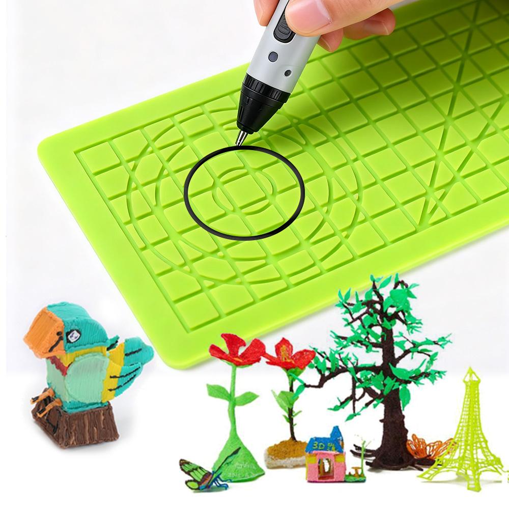 3D Baskı Kalemi Silikon Mat Kendin Yap 2 Parmak Koruyucu ile Şablon Çizim Aracı Silikon Ped Çocuklar Yetişkinler İçin Çizim Araçları