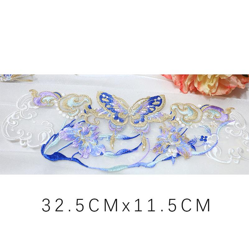 Chinese Style Embroidery Patch Hanfu Cheongsam Decor Trims Collar Waist Lace Shirts Neckline Edge DIY Sewing Accessories