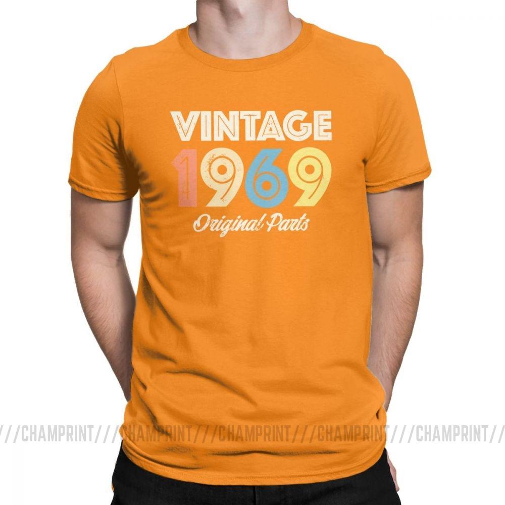 Vintage Retro 1969 Birthday Original Parts 50 Years Old 50Th Birthday Gift T Shirt For Male