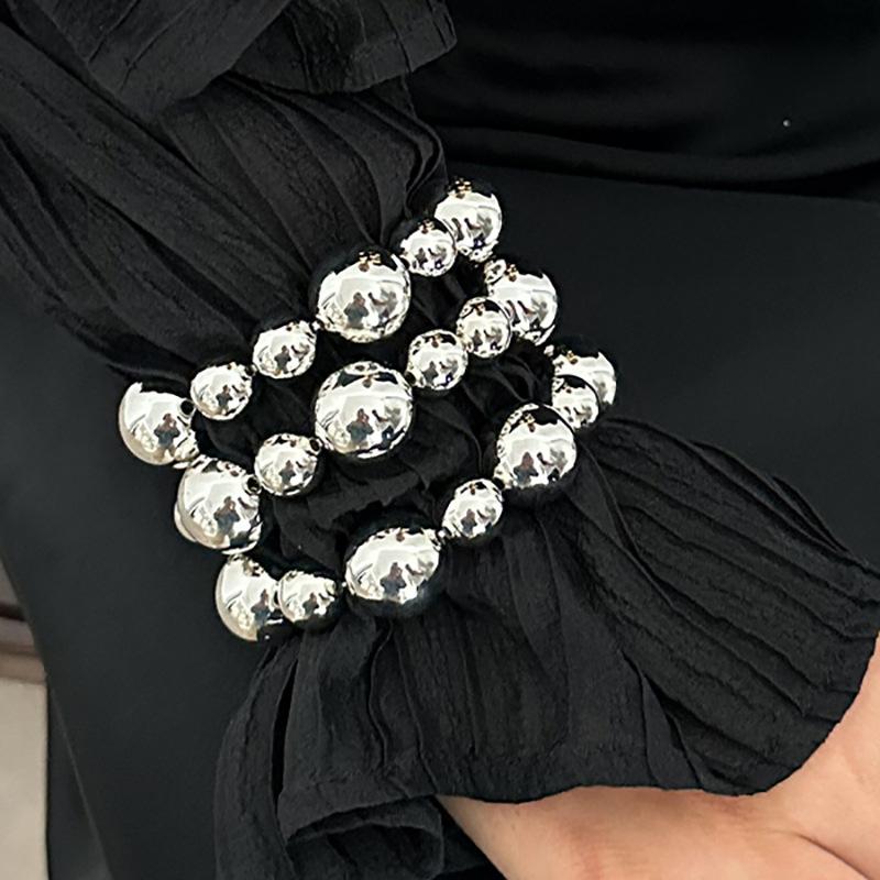 Bracelet Women's Irregular Beaded Elastic Bracelet European and American imitation pearl punk style jewelry set