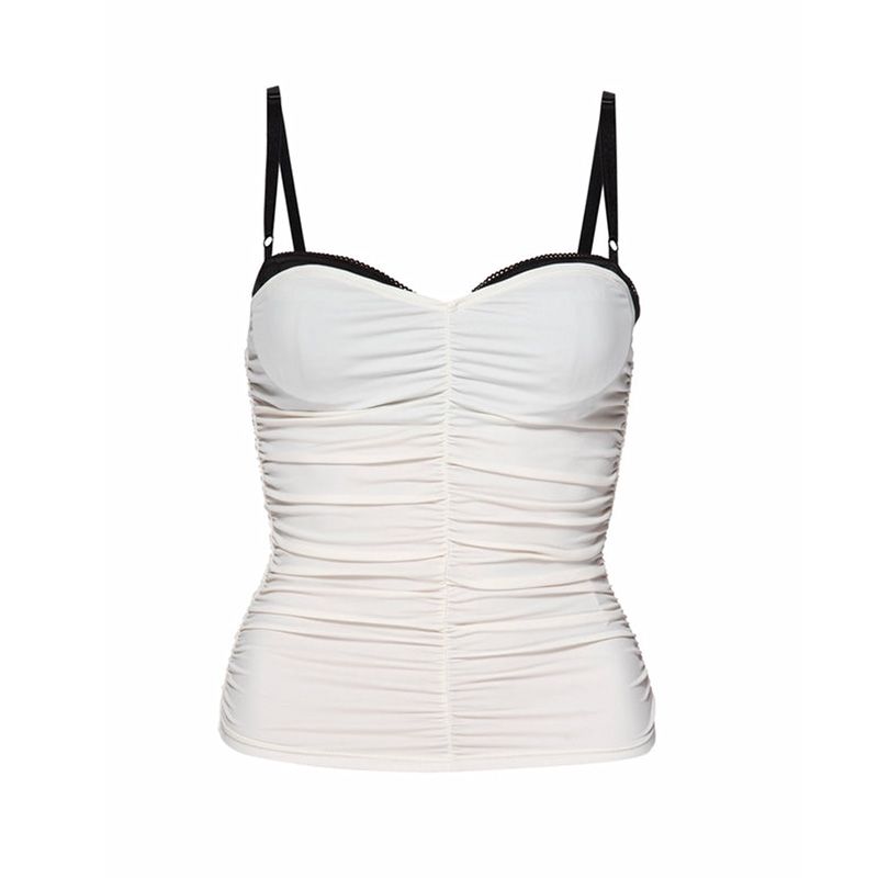 

Pure Desire Style Contrast Color Sling Vest Slimming Fake Two-Piece White L