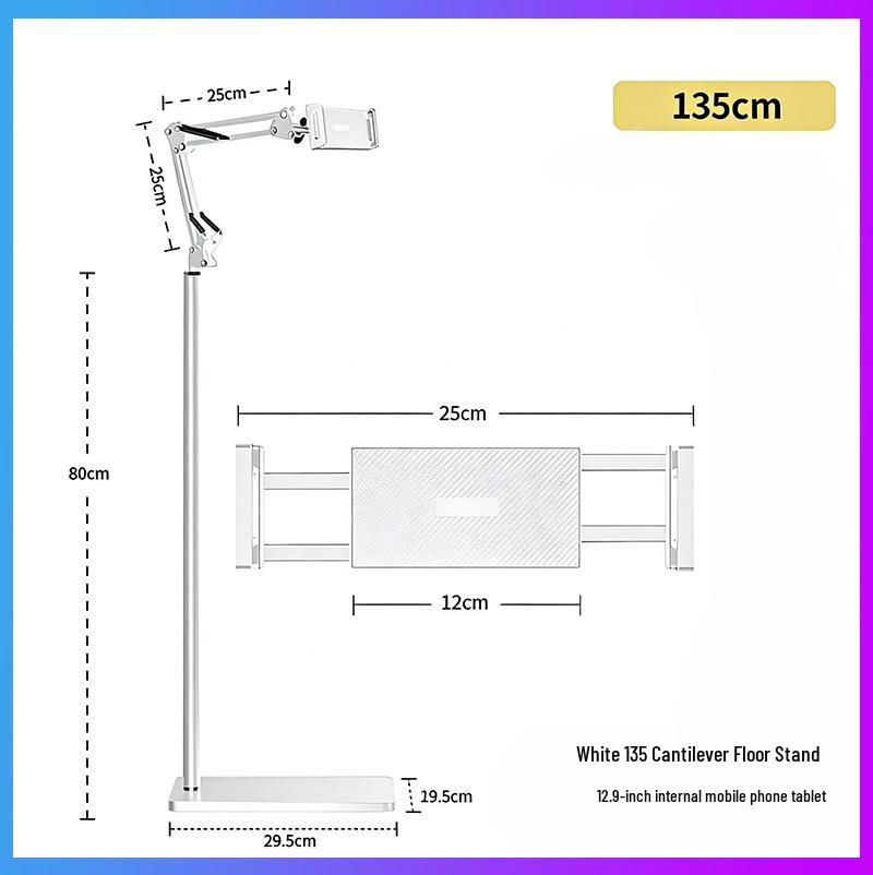 Adjustable Cantilever Mobile Holder: Portable Bedside & Floor Stand for Phones & Tablets