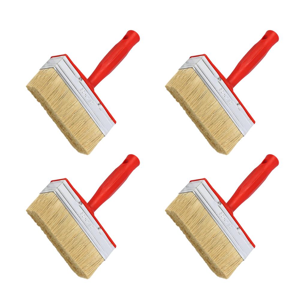 4Pieces Stain Applicators Set with Natural Bristles Ideal for Deck Terrace and Furniture Coating Projects Supplies
