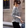 Demana Textured Asymmetric 3/4 Sleeve Shirt
