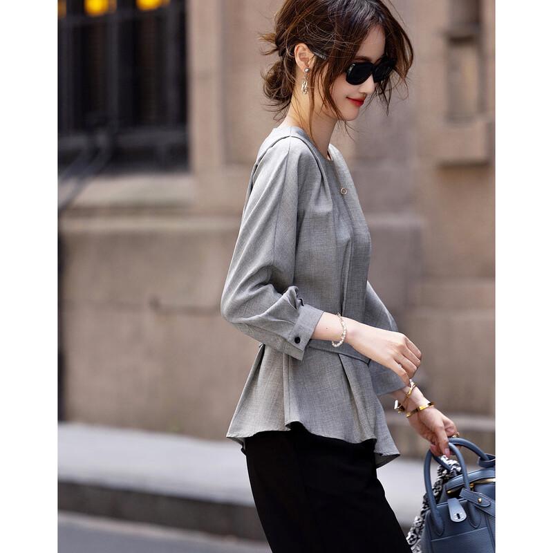 Demana Textured Asymmetric 3/4 Sleeve Shirt XL