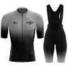 2025 Sykkelsett med høy synlighet for menn - Kortarmet trøye + Polstret shortssett Fukttransporterende sykkel-sportsklær