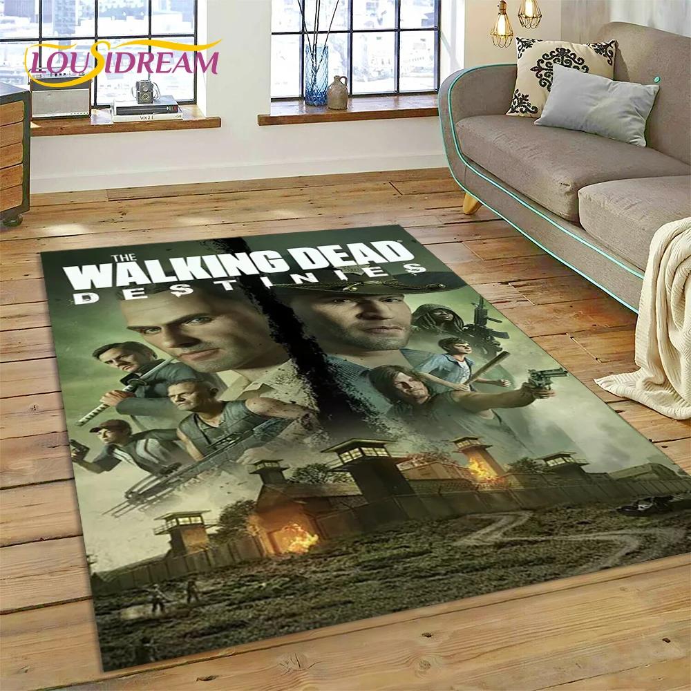 3D The Walking Dead Lincoln TWD TV Teppich für Wohnzimmer Schlafzimmer Heimdeko, Bodenmatte Rutschfest Dekoration für Sofa Fußmatte