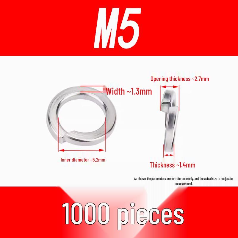 Stainless Steel Spring Washer M3-M16 Elastic Metal Washer Set