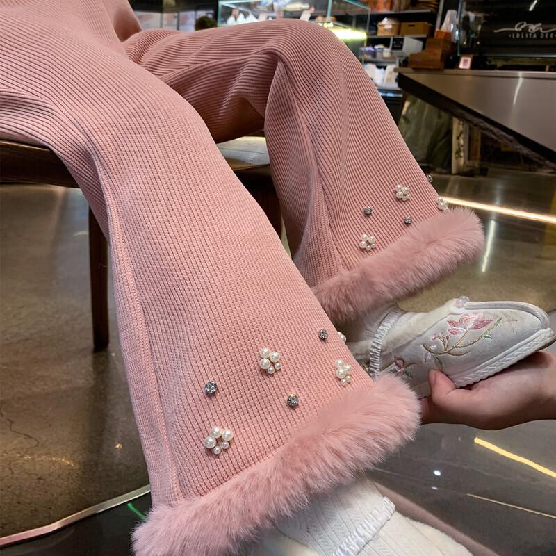 Girls' Plush Lined Chenille Flare Pants
