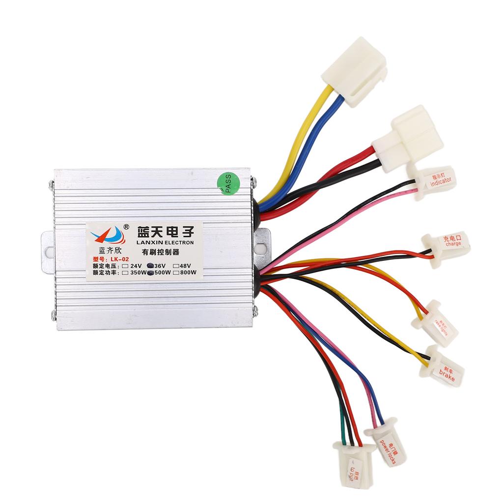 36V 500W Brushed Controller Aluminum Alloy Brush Speed Motor Controller for Electric Bikes Tricycles Motorcycles