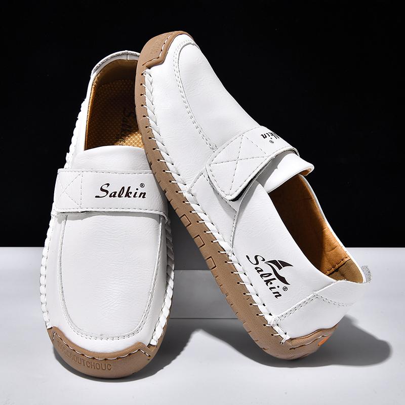 Men's Slip On Loafers Soft Leather Preppy Lightweight Breathable Driving Shoes Non Slip Daily Fashion Casual Outdoor Sneakers