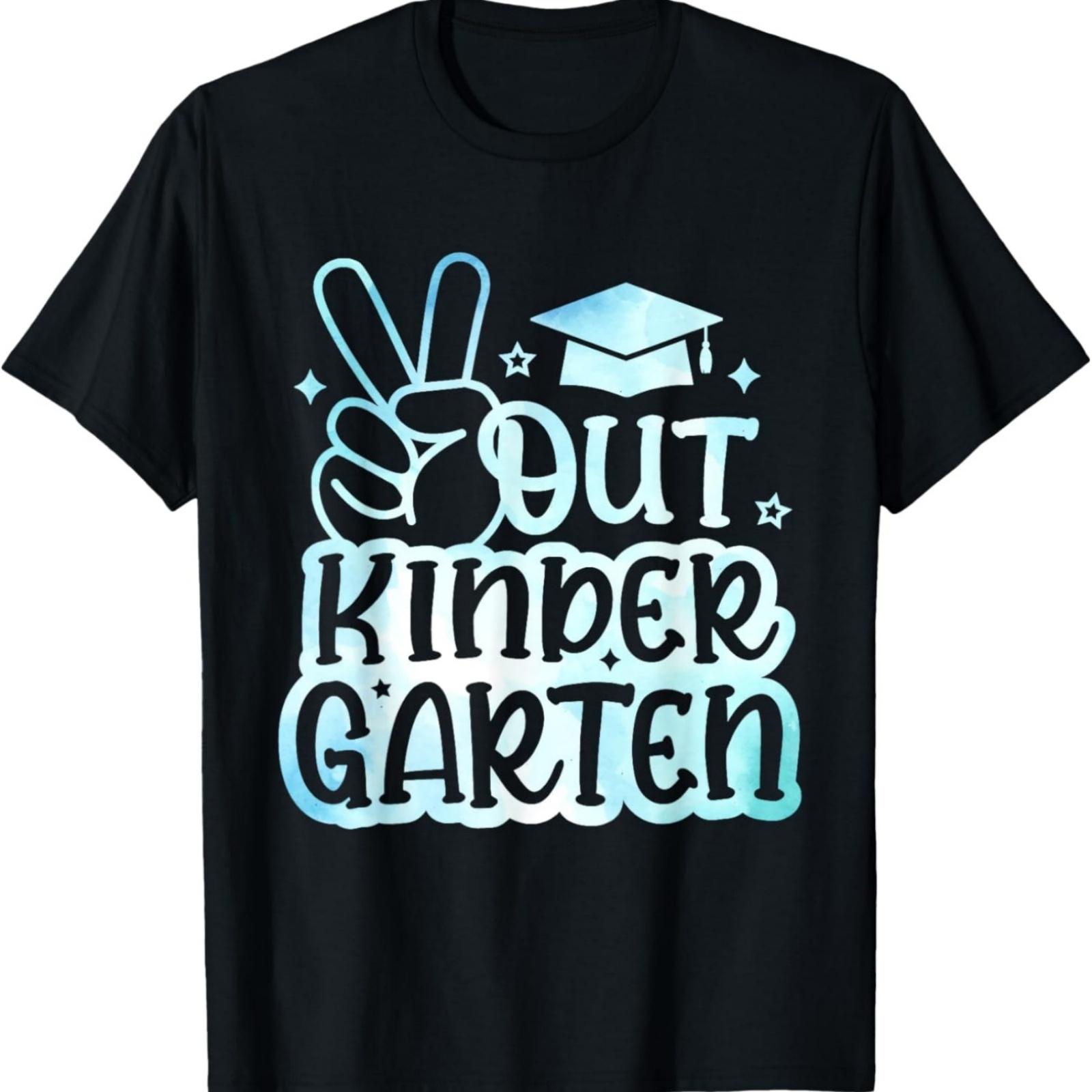Last Day of School Peace Out Kindergarten Watercolor T-Shirt S