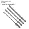 4-Piece 100mm S2 Steel Straight Screwdriver Bits: SL3, SL4, SL5, SL6