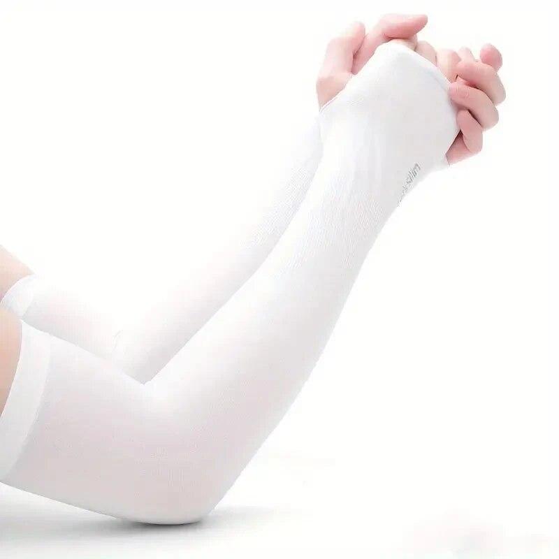 1 Pair of Women's Ice Silk Arm Sleeve Sports Sleeve Sun Protection Hand Cover Cooling Gloves For Running Fishing Bike