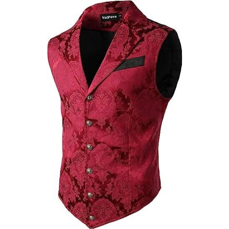Mens Medieval Gothic Style Formal Vest Halloween Costume
