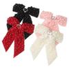 Hair Jewelry Ribbon Bow Barrette Fashion Bow Spring Clip Pearl Bow Hair Clips  Hair Accessories
