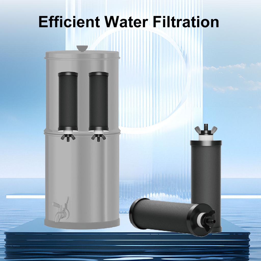 2er-Pack Wasserfilter-Ersatz Edelstahl Wasserreiniger Aktivkohleblock Effiziente Filtration Abnehmbar für Reisen
