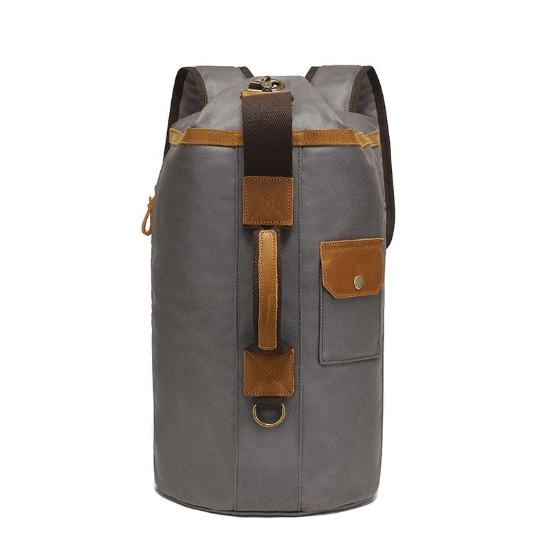 Men's Adhesive Canvas Vintage Backpack Solid Color Outdoor Travel Backpack