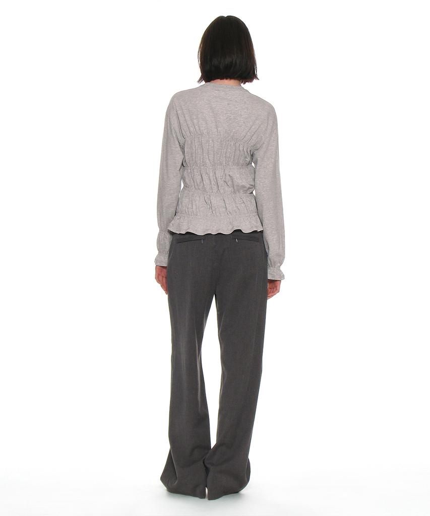 PARTIMENTO WOMEN Cutout Waist Trousers_Charcoal Melange