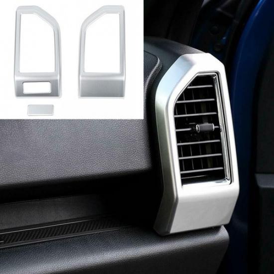 2x Dashboard Side Air Condition Vent Outlet Decor Cover Trim For Ford F150 2015+