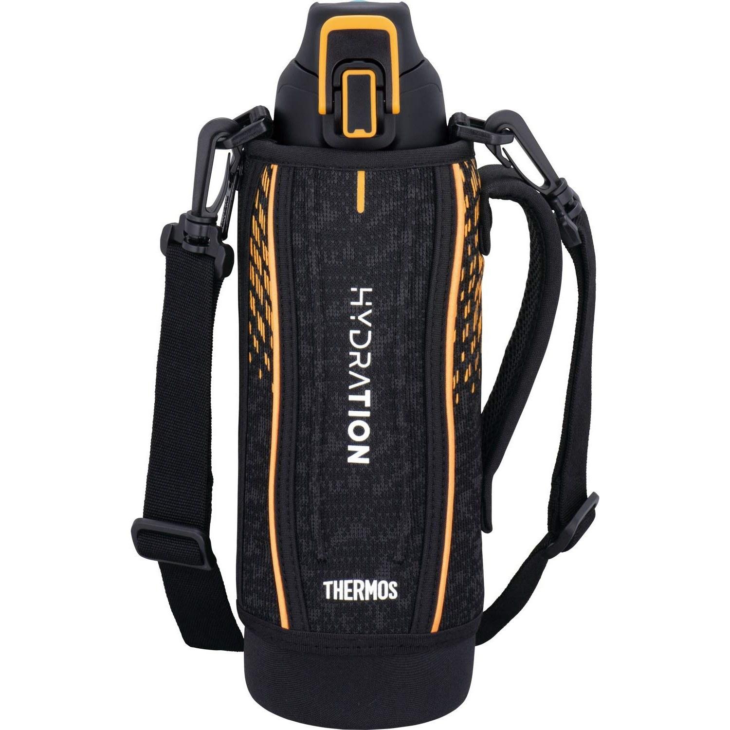 Thermos Vacuum Insulated Sports Bottle 1L Black Orange Cold Retention Only FHT-1001F BKOR