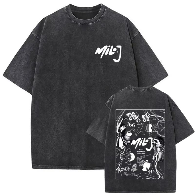 

Washed Vintage Rapper Milo J Music Album Logo Merch Tshirt Unisex Women Hip Hop Fashion Oversized T Shirts Streetwear M
