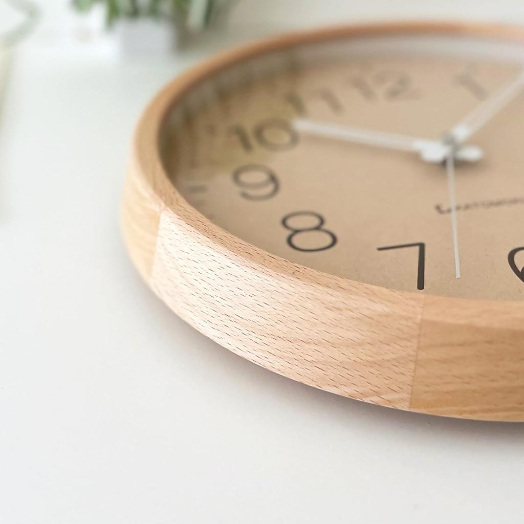 KATOMOKU muku clock 2 Natural Wall Continuous Second Diameter km-45NA Clock, Hand, 30.0cm (Quartz Clock)