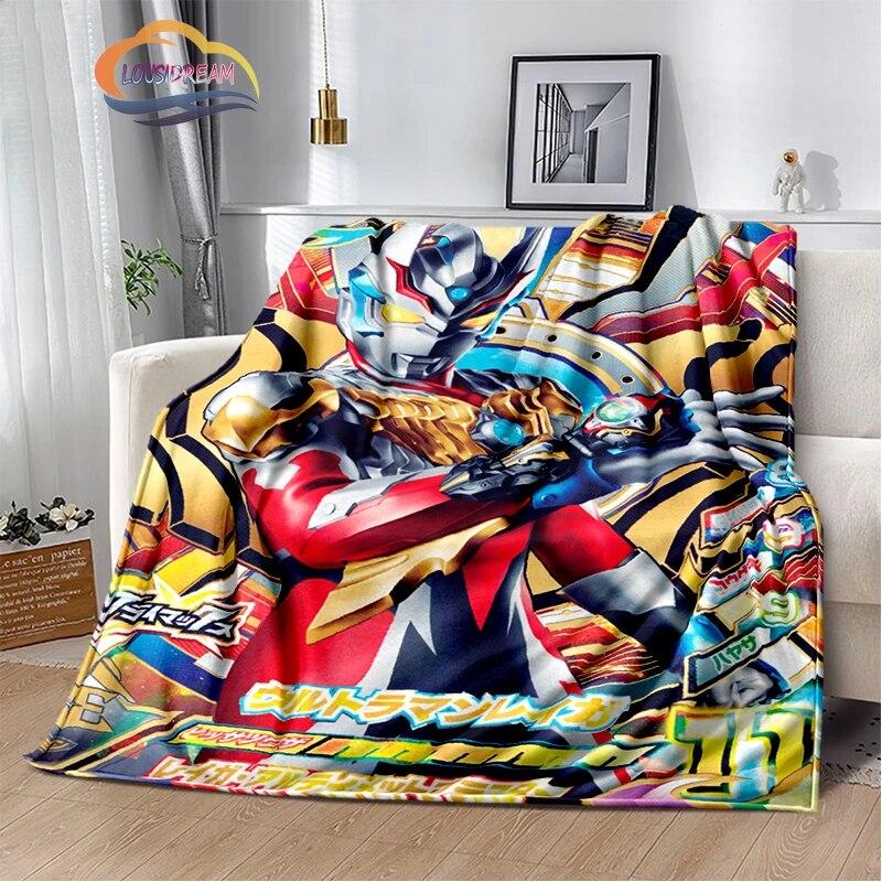 Ultra Heroes Zeta Hero's Path  Wool Blanket Jindian Animation Character Ultraman  Fashion  Portable Flannel Warm Camping