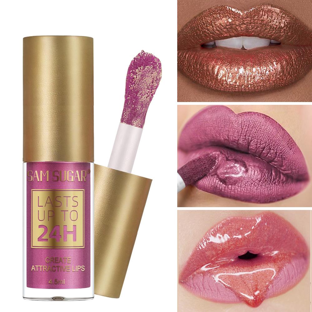 6 Colors Glitter 1pcs Lip Glaze Long Lasting Lip Gloss Waterproof Liquid Lipstick Makeup Lip Oil Lip Tint Moisturizing Lip Balm
