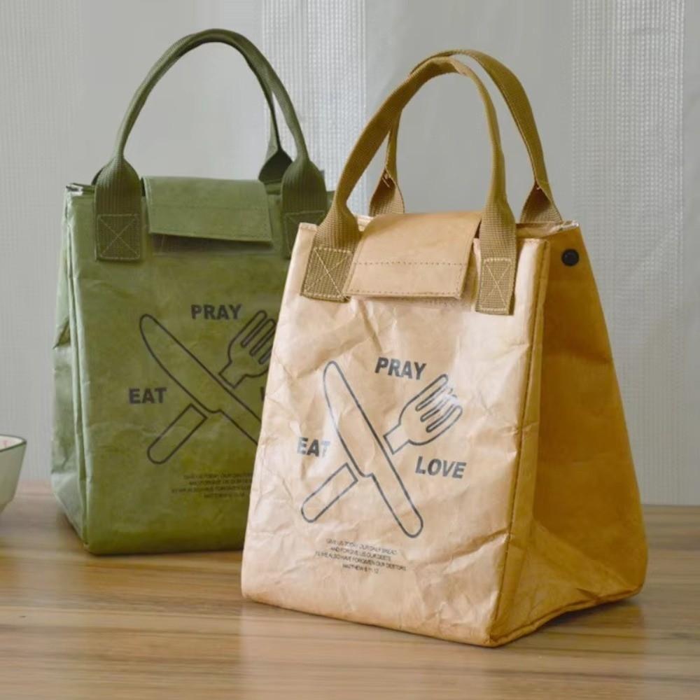 Tragbare Wasserdichte Campingtasche Verdickte Auslaufsichere Tragetasche Handtasche Dupont-Papier Lunchtasche Picknick