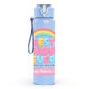 1PC Rainbow Dream Sweet Text Pattern 750ml Color Plastic Sports Water Bottle Leakproof Flip Straw Lid Suitable for Sports Office Home Use