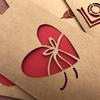 10pcs/bag Retro Kraft Paper Laser Hollowed Out Love Card, Thank You Card, High-end Greeting Card