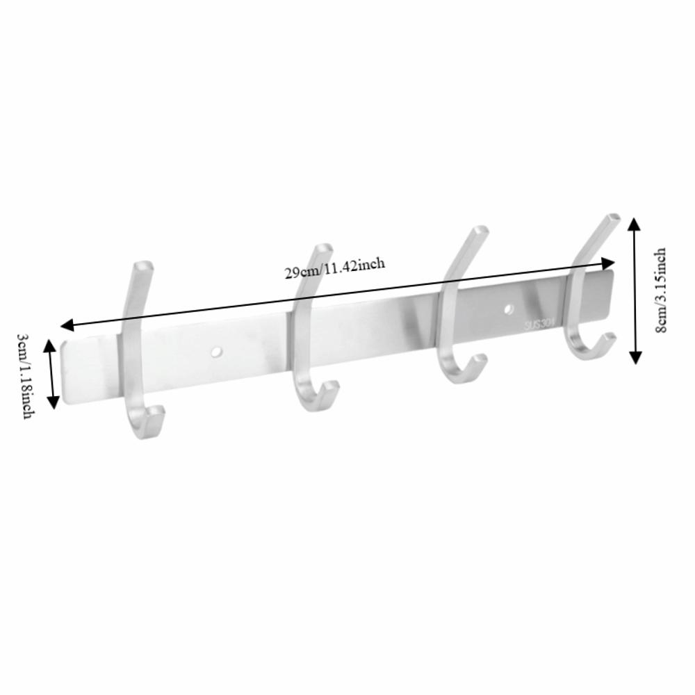Stainless Steel Coat Hook Silver Coat Hanger Practical Towel Rack  Home Office