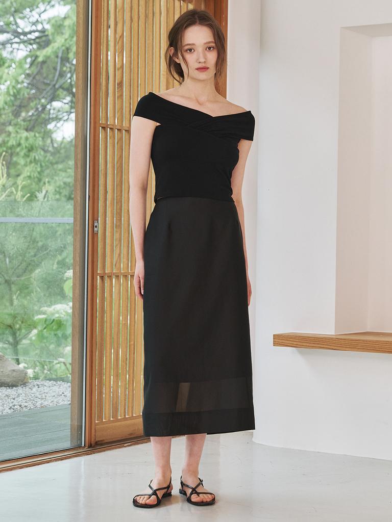 Nub See-Through Layered Skirt - Black
