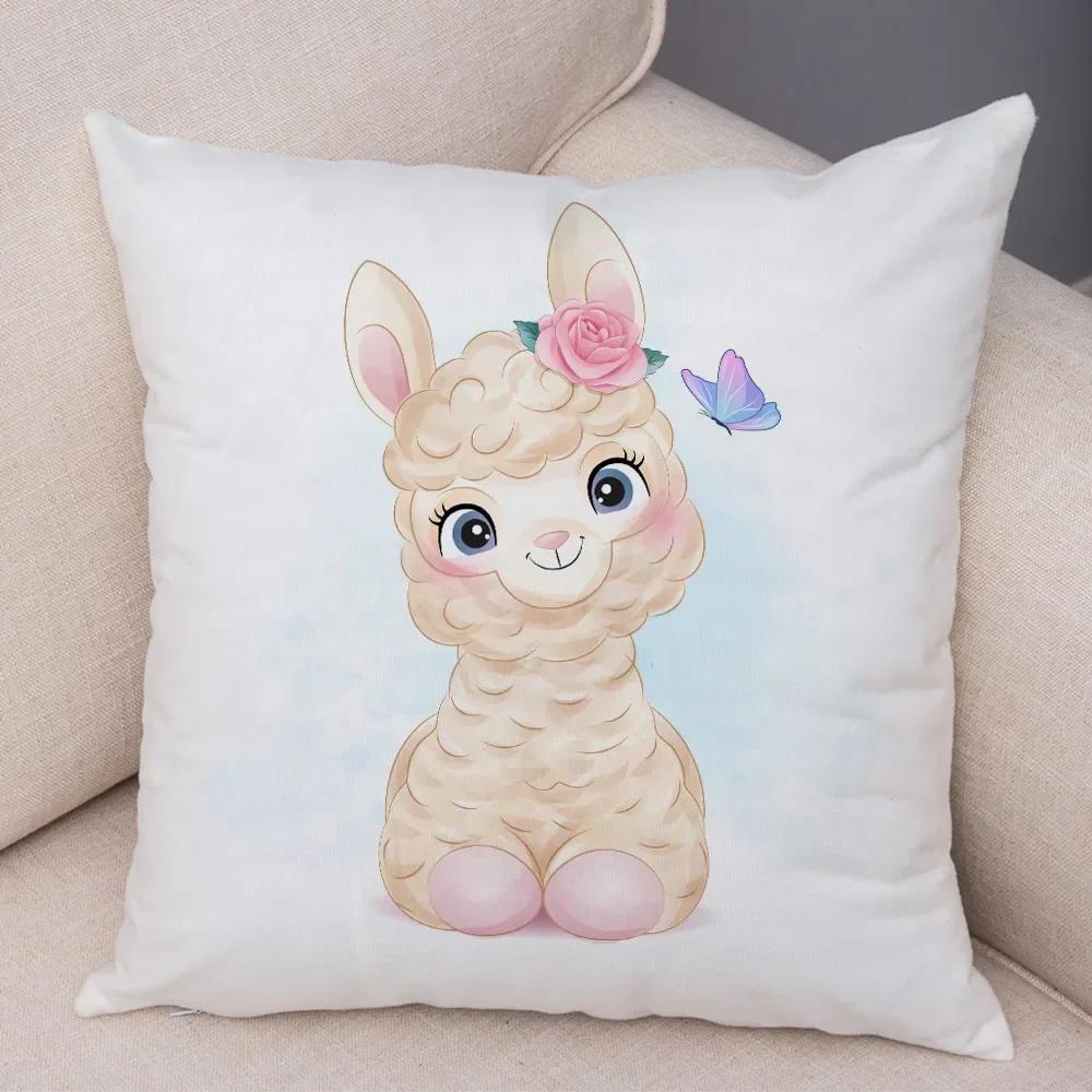 Haustier Hund Katze Druck Kissenbezug Farbe Niedlich Cartoon Tier Kissenbezug Dekoration Sofa Zuhause Kinderzimmer