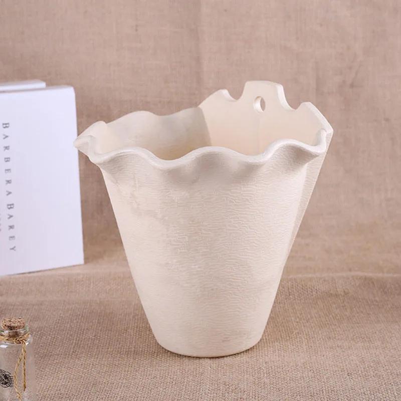 New Wall Hanging Planter Plastic Convenience Wall Mount Flowerpot Plants Container Basket Pot For Indoor Outdoor Garden Supplies