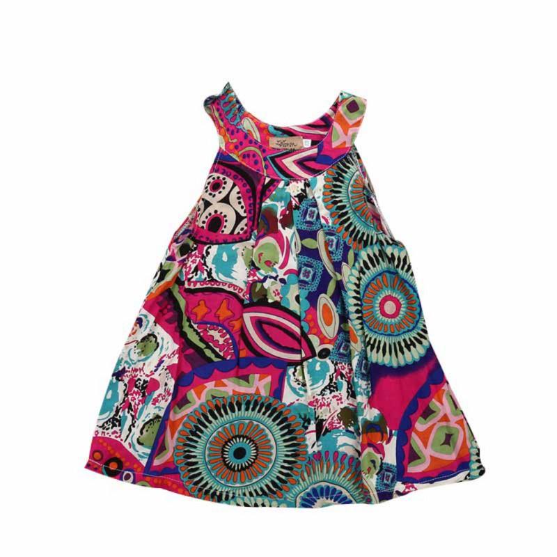 Ärmellose Blumen-Prinzessin-Kleider für Mädchen im Sommer für Kleinkinder